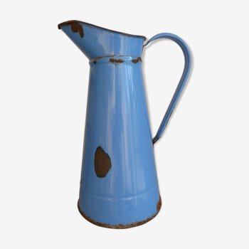 Old blue enamelled broc