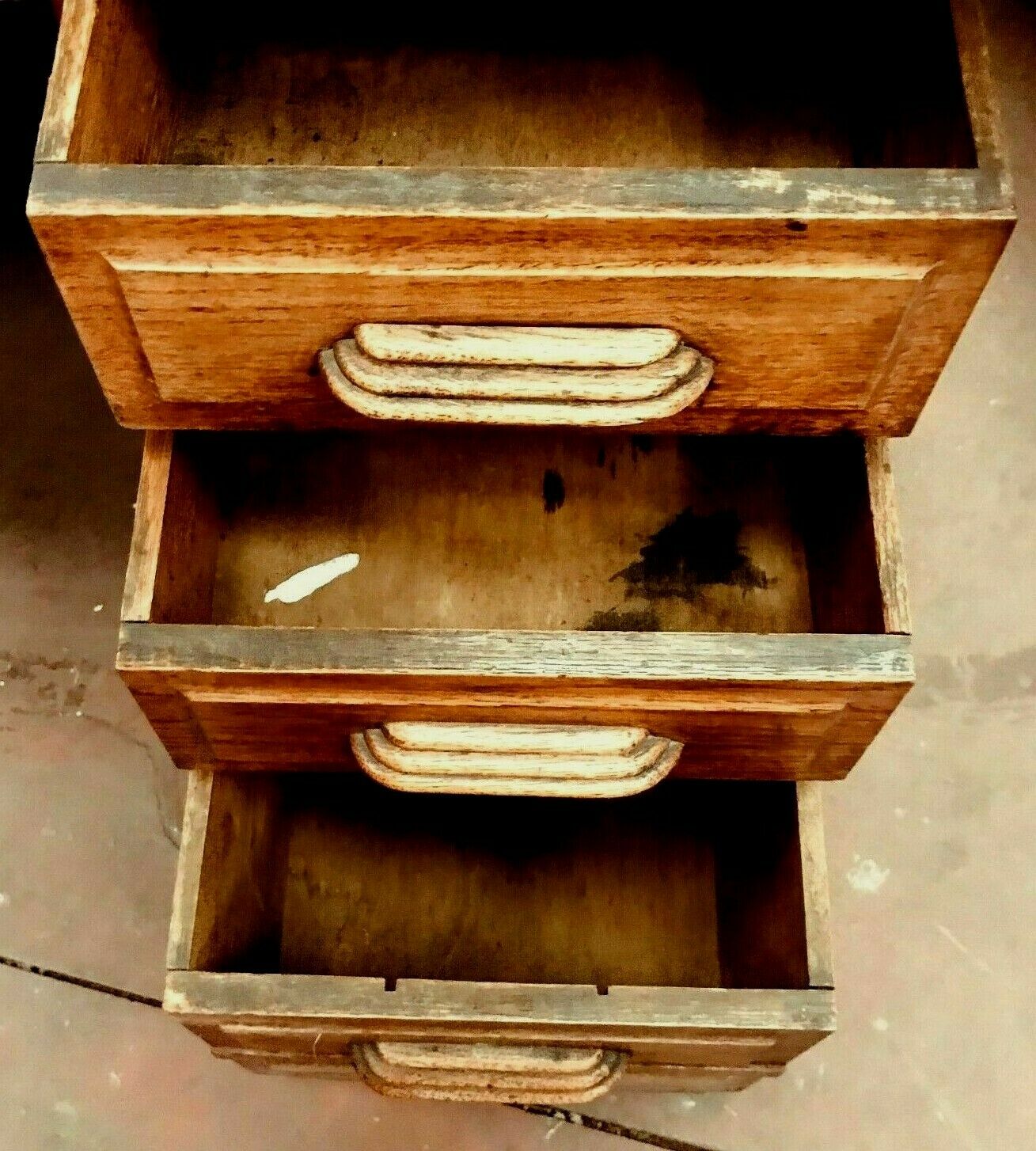 Flat desk with 20th century solid oak boxes