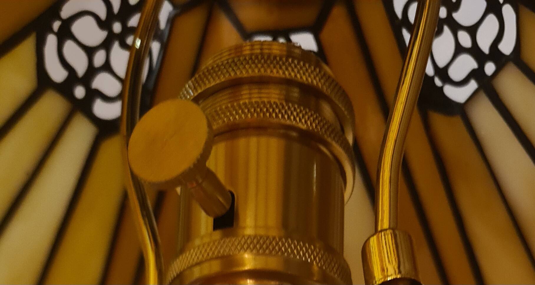 Antique art nouveau lamp with bronze base, 53x32 cm,