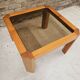 Coffee table in wood and smoked glass 1970 vintage