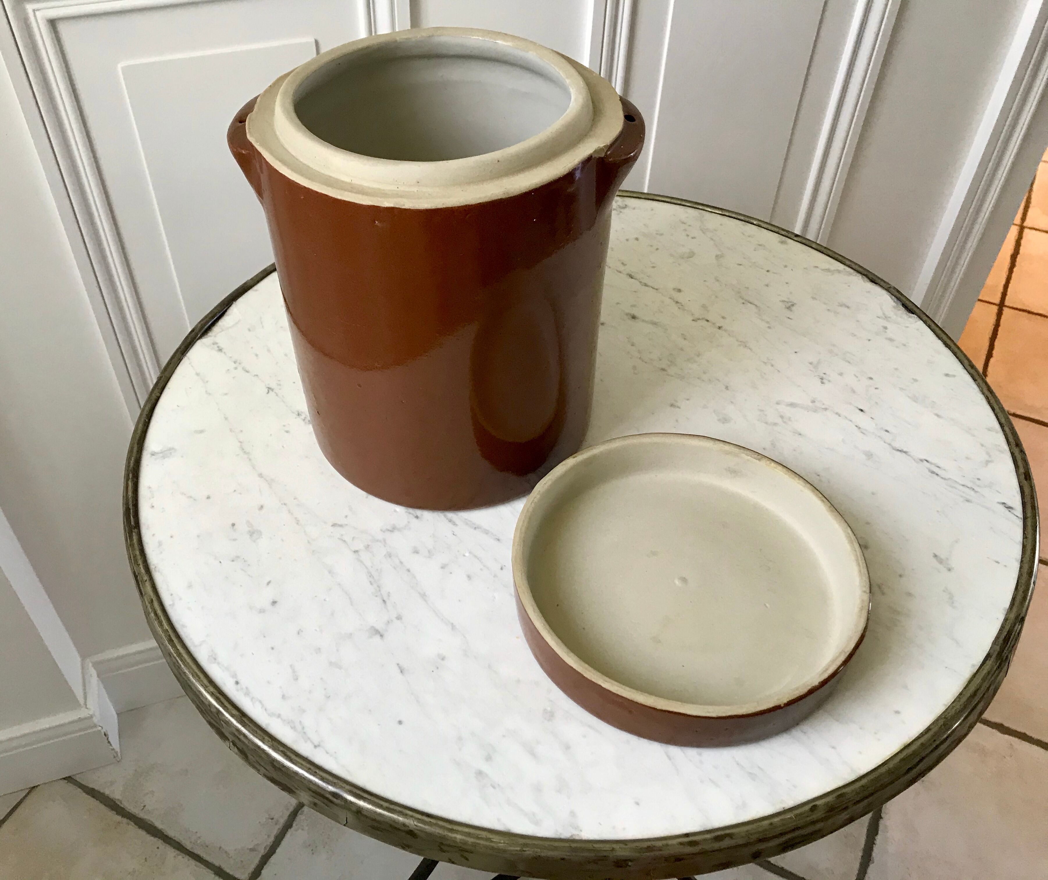 Saloir in glazed stoneware vintage 70s