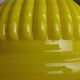 Yellow ribbed glass pull down hanging lamp 1970s