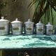 Series of 6 spice pots