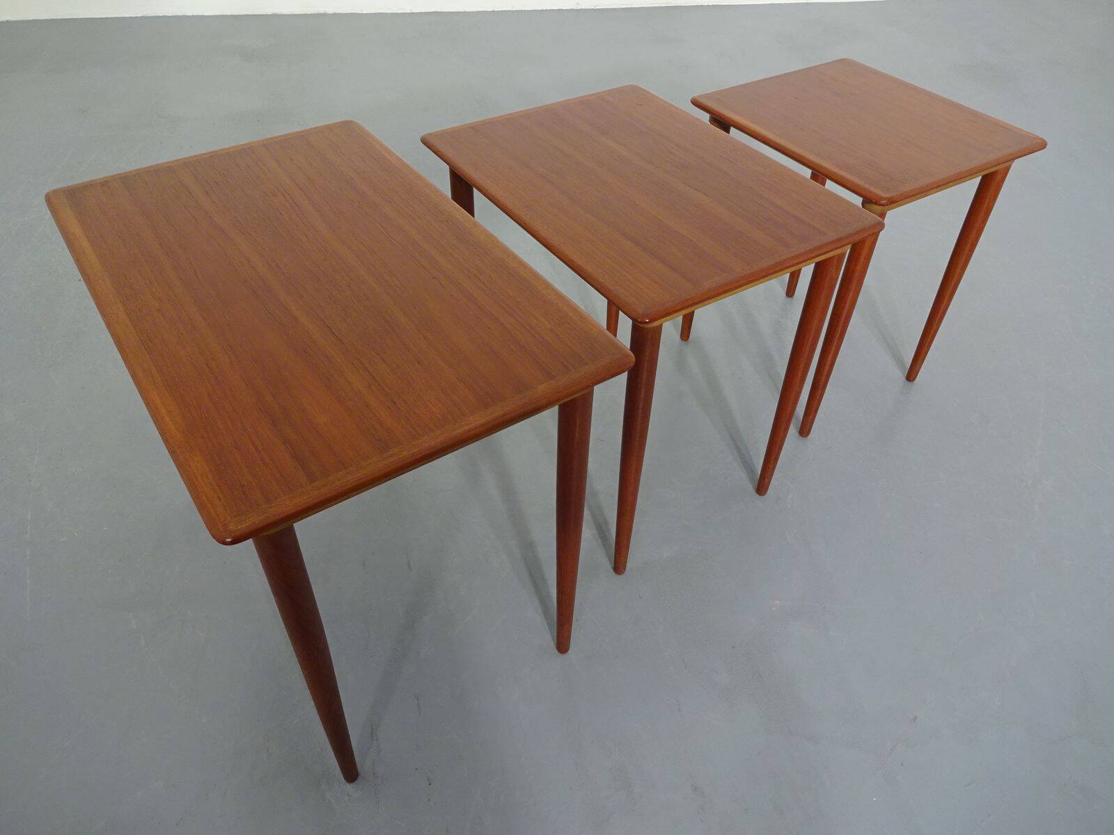 Danish Teak Nesting Tables, 1960s, Set of 3