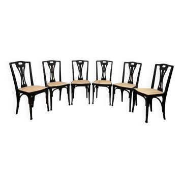 Set of 6 dining chairs no.319 by J&J Kohn