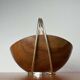 Mid-Century Modern Teak and Silver Plated Metal Bowl from Grasoli, Italy, 1960s