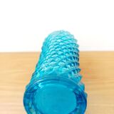 Diamond bottle in blue Empoli glass 1950