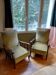 Lot 2 fauteuils en velours vert olive