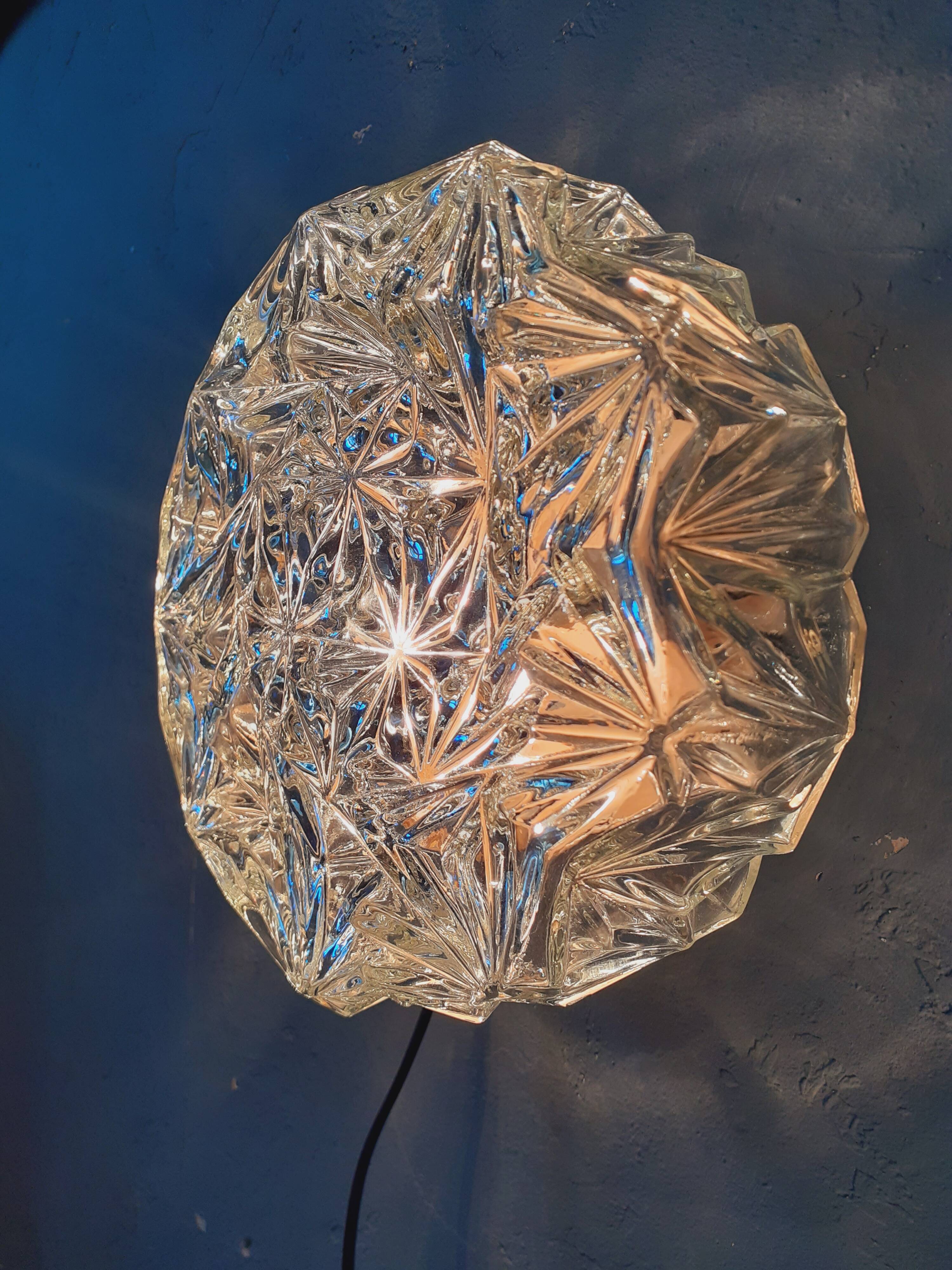Moulded glass ceiling light from the 1960s.