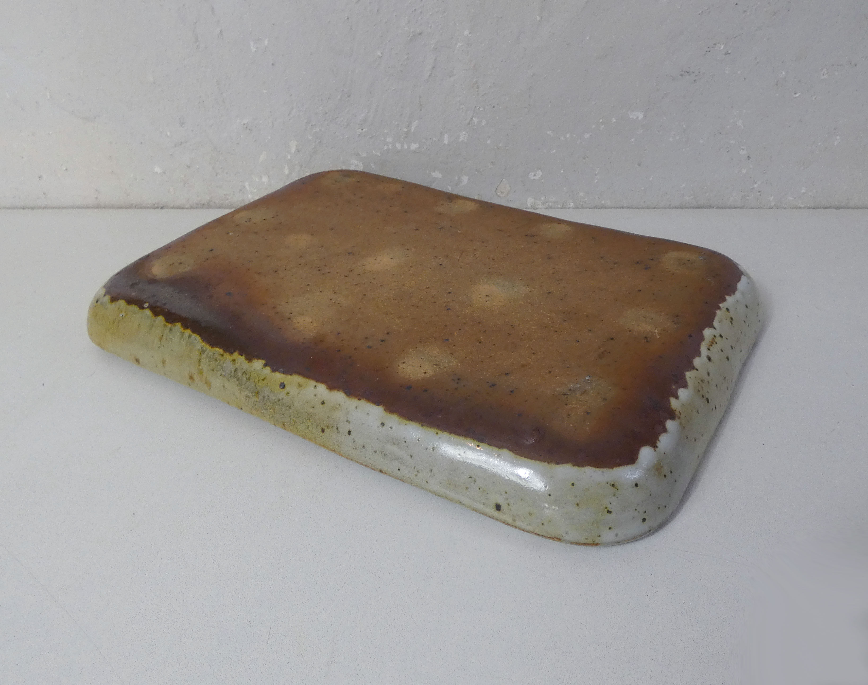 Ancien Plateau Décoratif Elgi - Bois, Métal Et Verre - Vintage 35x27cm