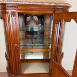 Bibliothèque style louis XV provençale de forme demi lune en merisier vers 1930