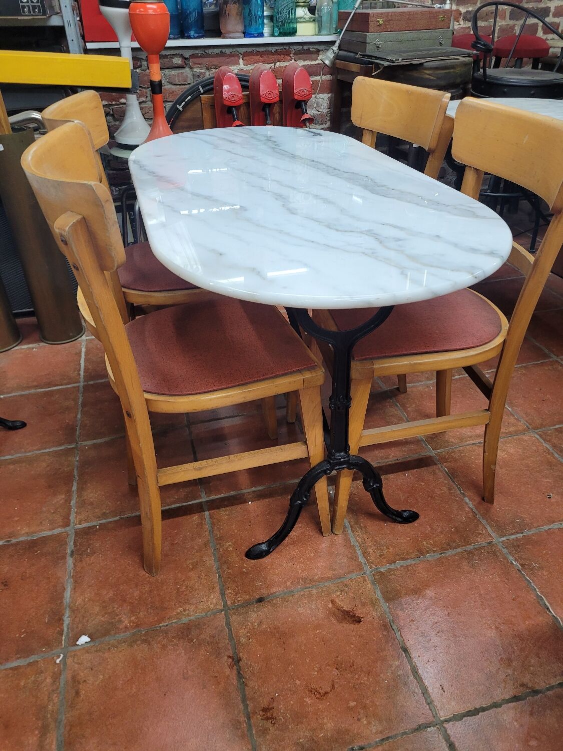 Bistro table with marble top