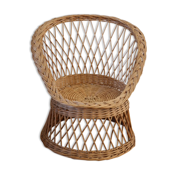 Fauteuil rotin enfant 1950