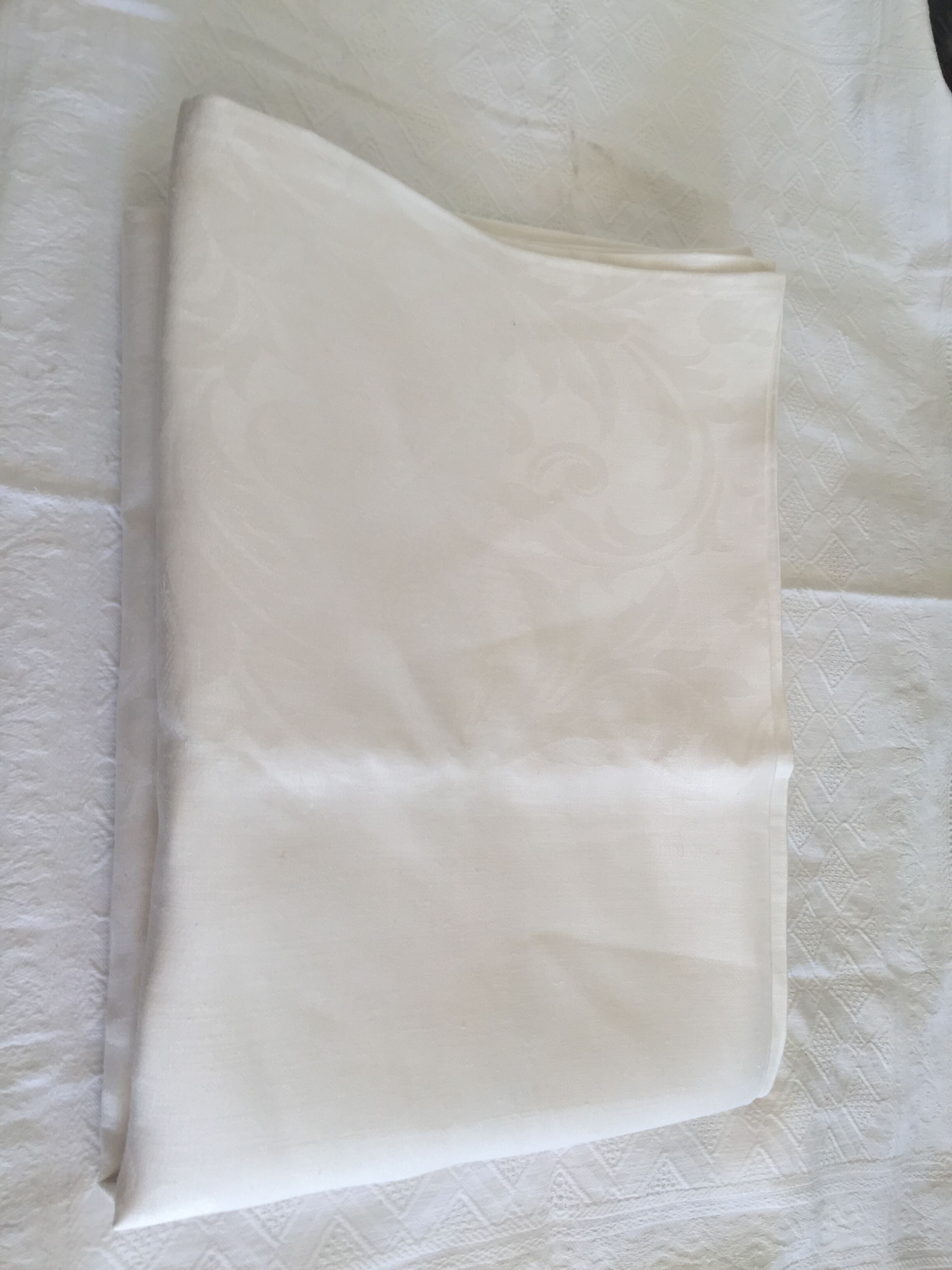 Old linen tablecloth