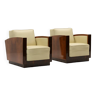 Set of 2 Art Deco club chairs, 1930s France.
