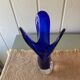 Murano style cobalt blue blown glass vase
