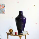 Vase in blue porcelain of Sèvres early twentieth century, 48 cm