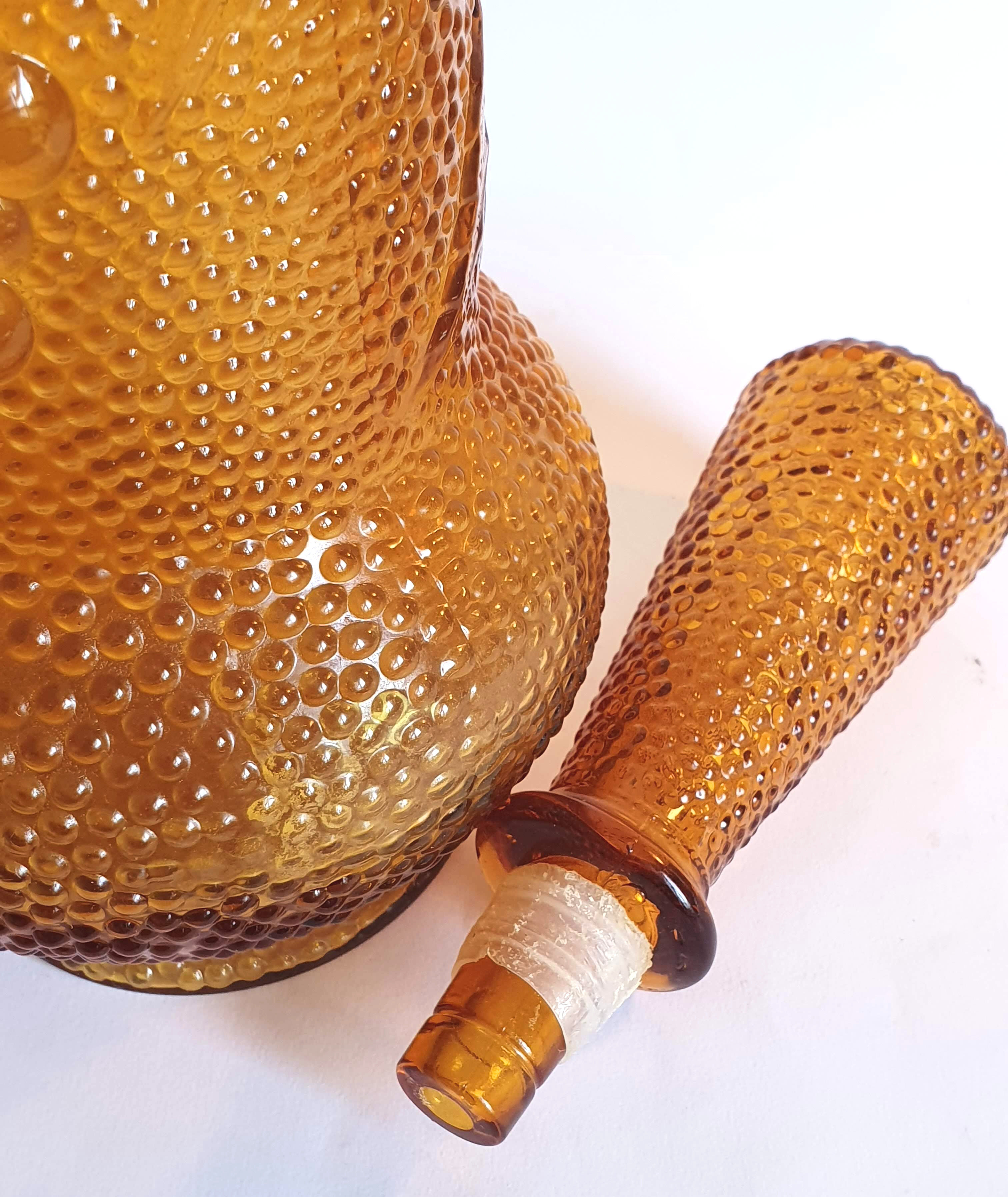 Amber glass decanter