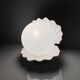 Ceramic lamp shell open white enamel vintage pearl night light