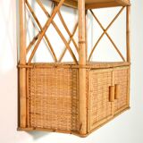 Bamboo shelf and vintage rattan 1960s