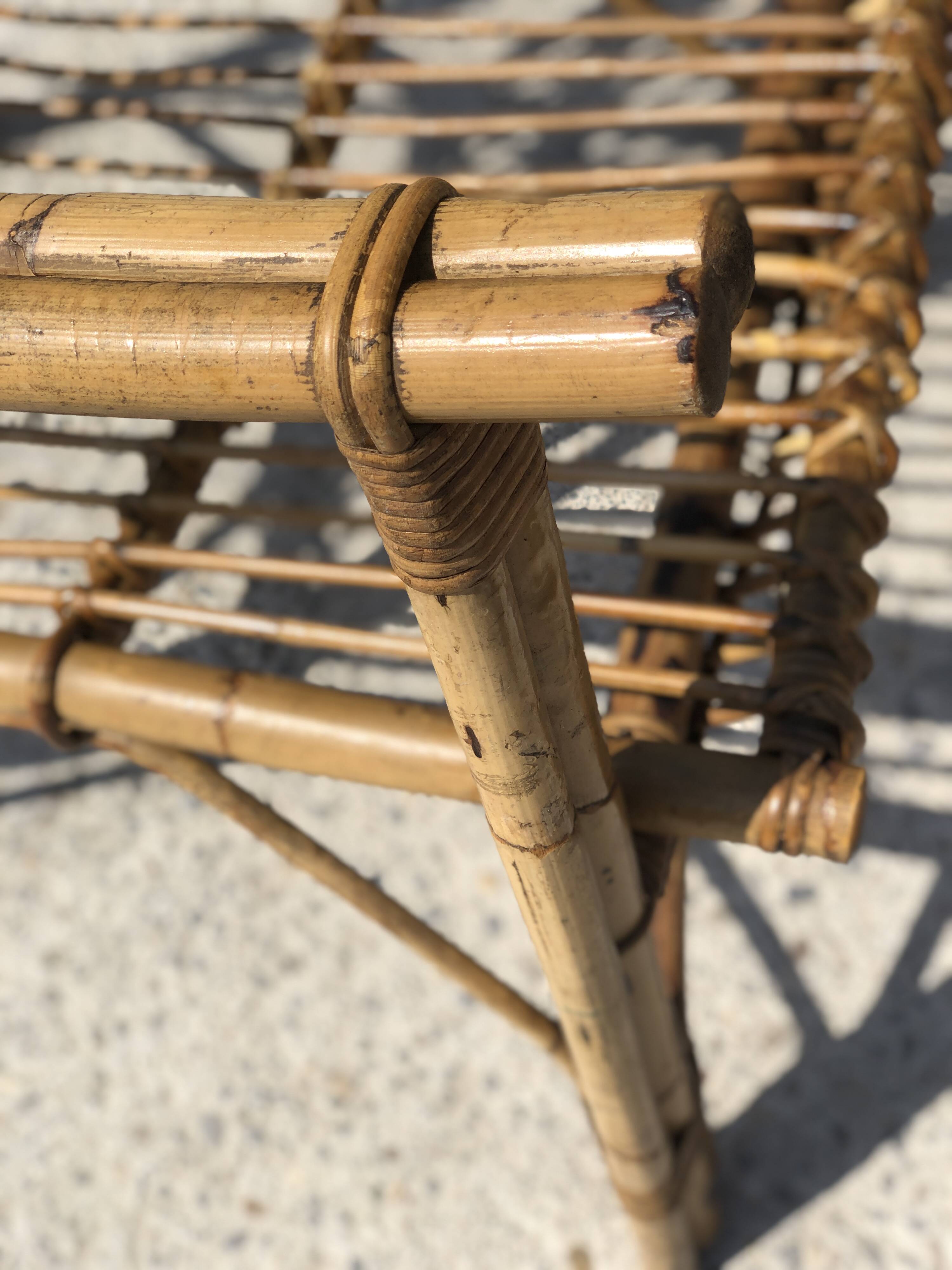 Bamboo sofa Dal Vera Italian design sofa 1970