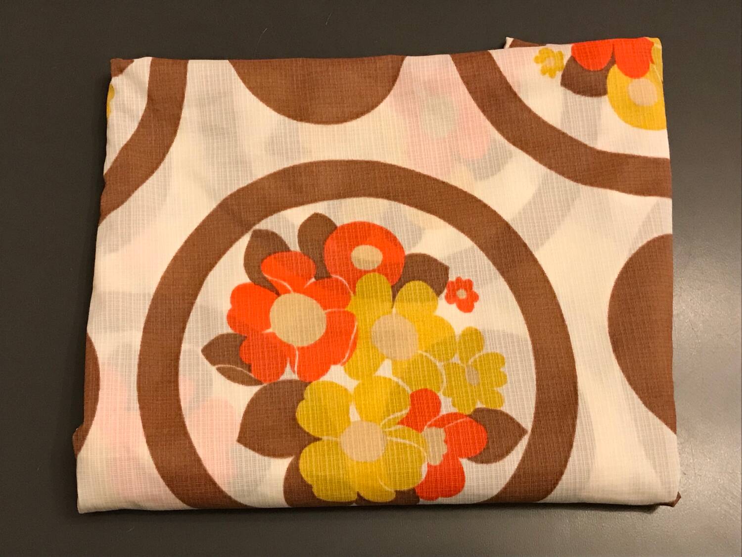 Old vintage flower tablecloth