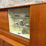 Vintage Scandinavian teak sideboard with compass feet from the 70s