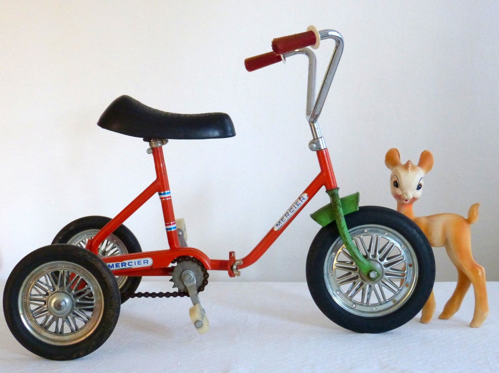 Foldable child tricycle Mercier orange vintage 70s