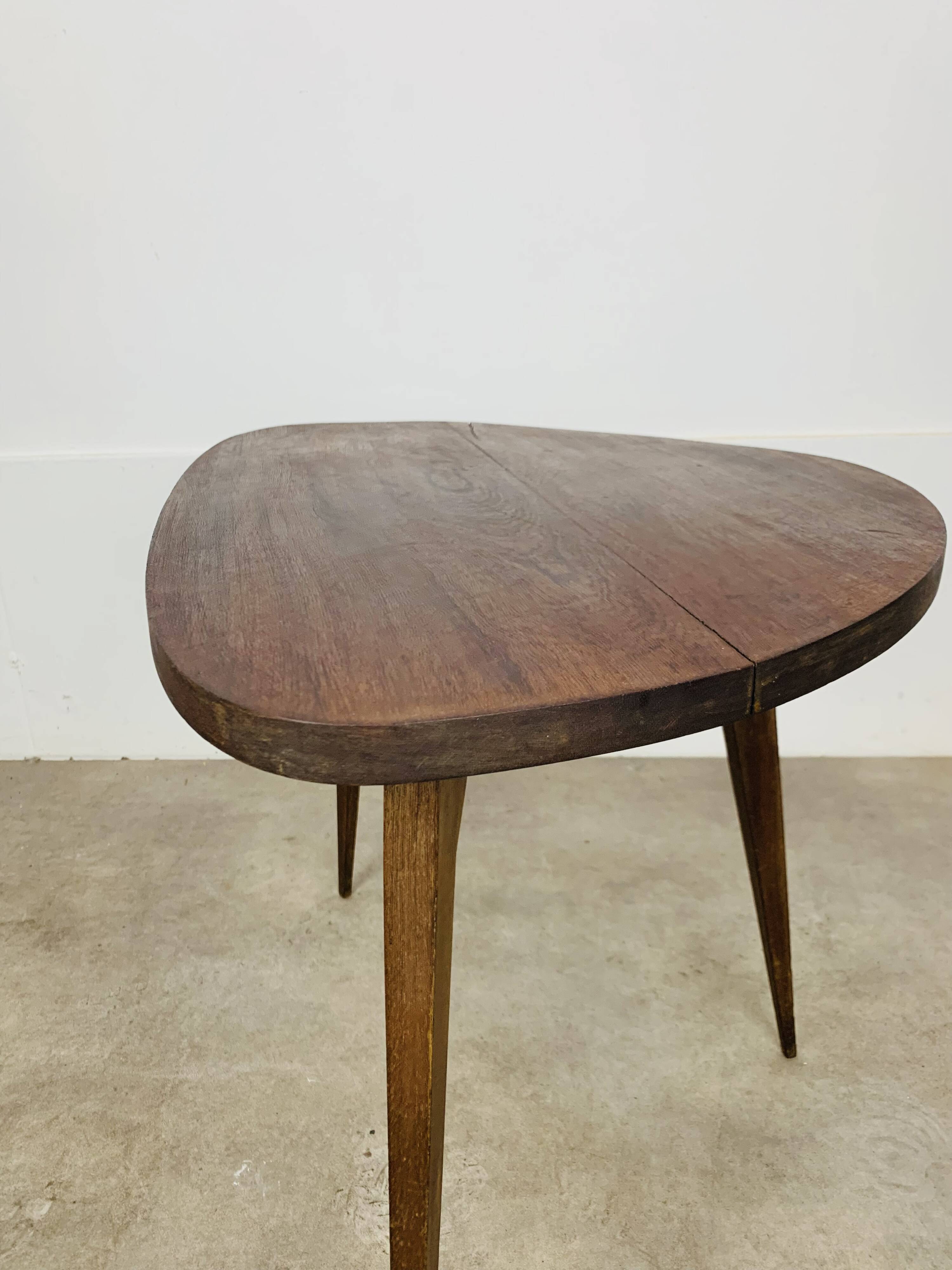 50s tripod coffee table with compass legs
