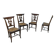 4 x elm dining chair with a carved back frame in a rosette / France / 1890-1900