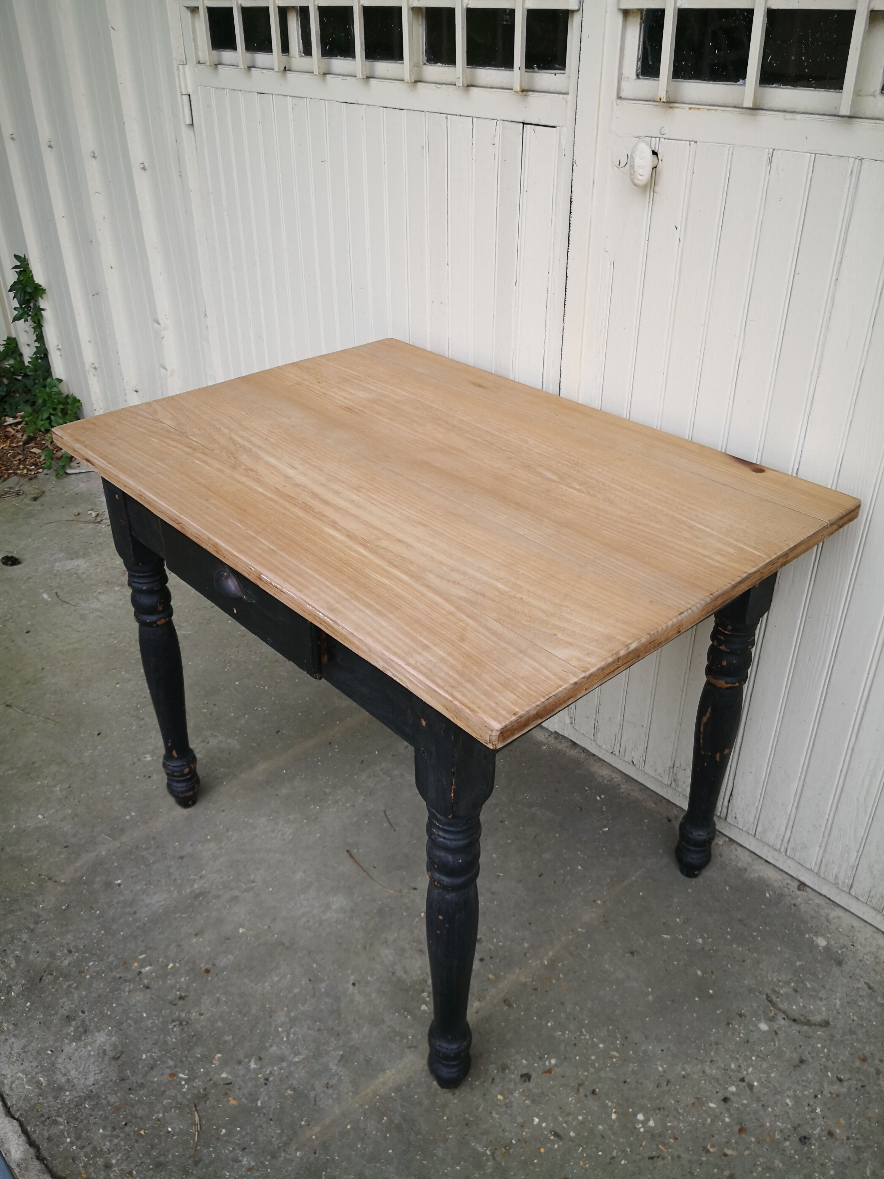 Vintage wooden farmhouse table