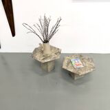 Pair of Italian marble coffee tables, circa 1970.