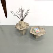 Paire de tables basses italiennes en marbre, circa 1970