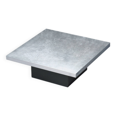 Table basse avec plateau en métal gravé par Heinz Lilienthal, années 1970.