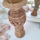 Carved solid wood vase