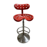 Red Bar Stool called "Tractor" by Etienne Fermigier