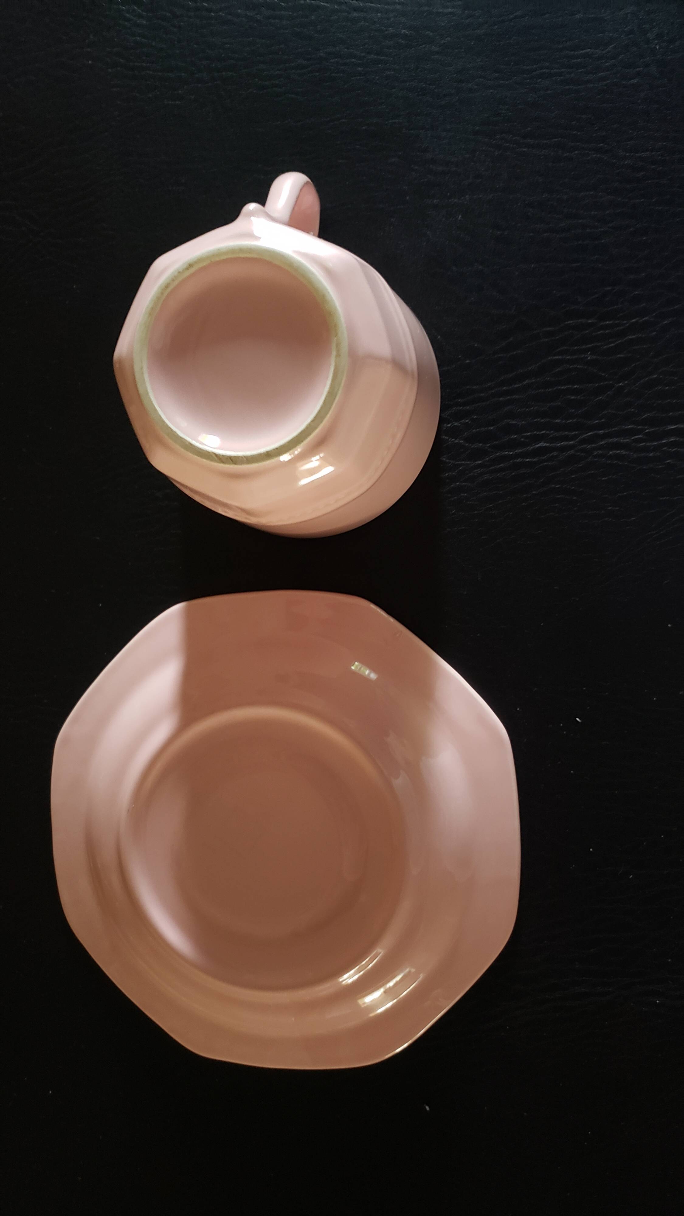 Tea service for 7 people powder pink + sugar bowl