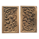 Pair of pediment / bas relief / carved wooden plaque