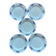 Assiettes plates décor papillon bleu
