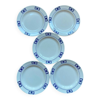 Blue butterfly patterned dinner plates