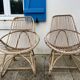 2 fauteuils en bambou et rotin