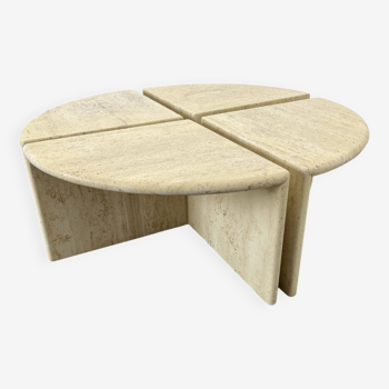 Italian Travertine Coffee or Side Tables, 1970s, Set of 4
