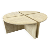 Tables Basses ou d'Appoint en Travertin, Italie, 1970s, Set de 4