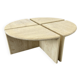 Italian Travertine Coffee or Side Tables, 1970s, Set of 4