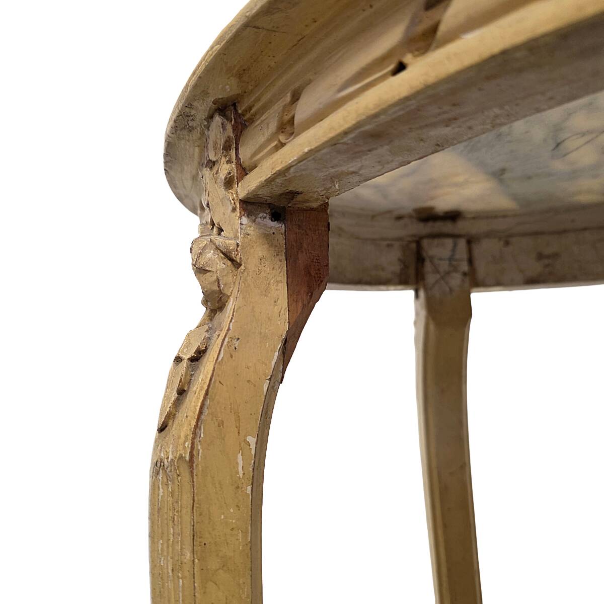 Antique French Classic Side Table with marble top, late 1800s