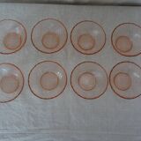 8 rosaline cups arcoroc twisted pink glass