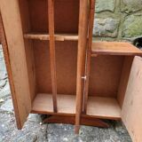 Vintage wooden doll wardrobe Art Deco