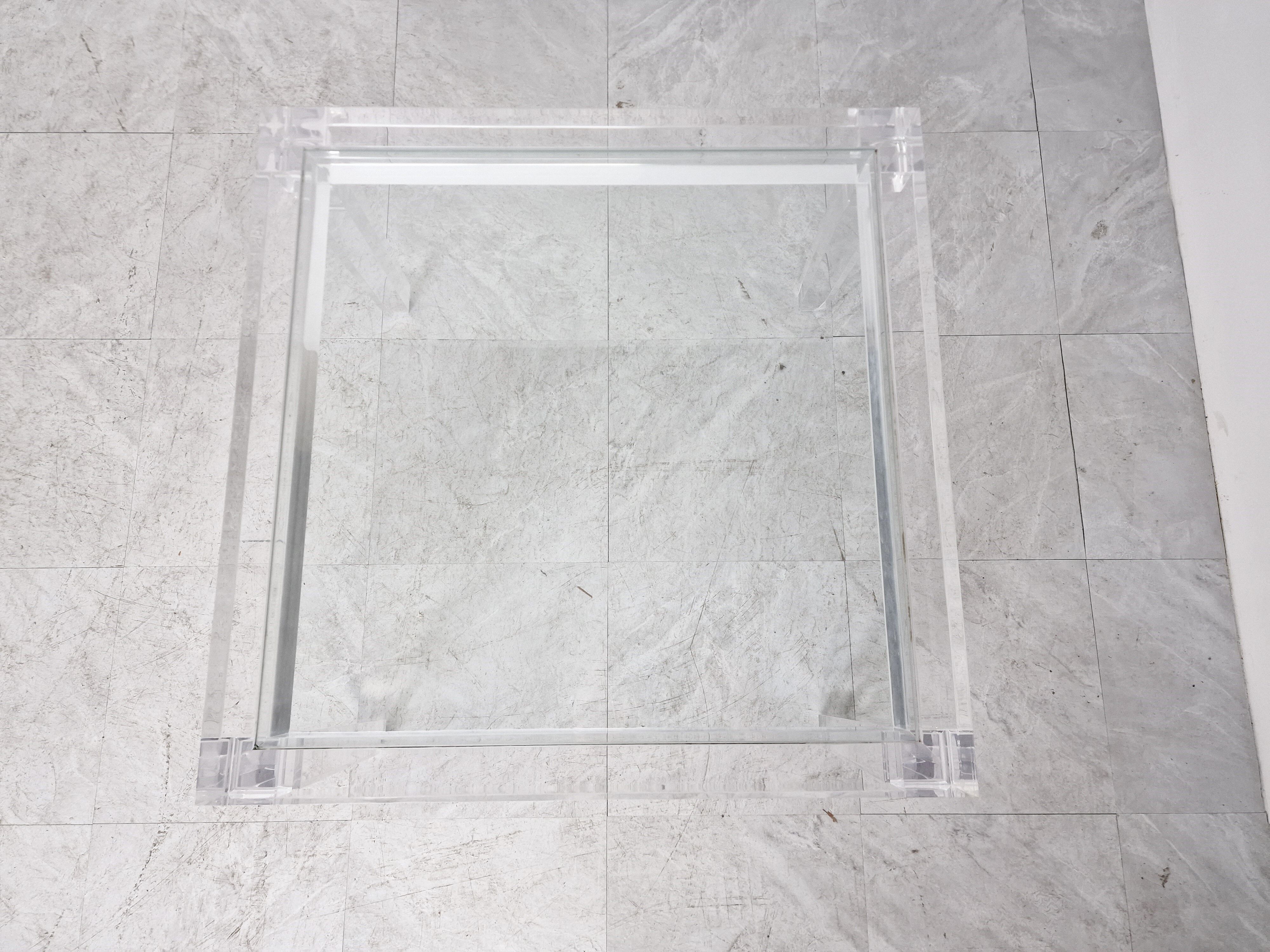 Vintage lucite coffee table, 1990s