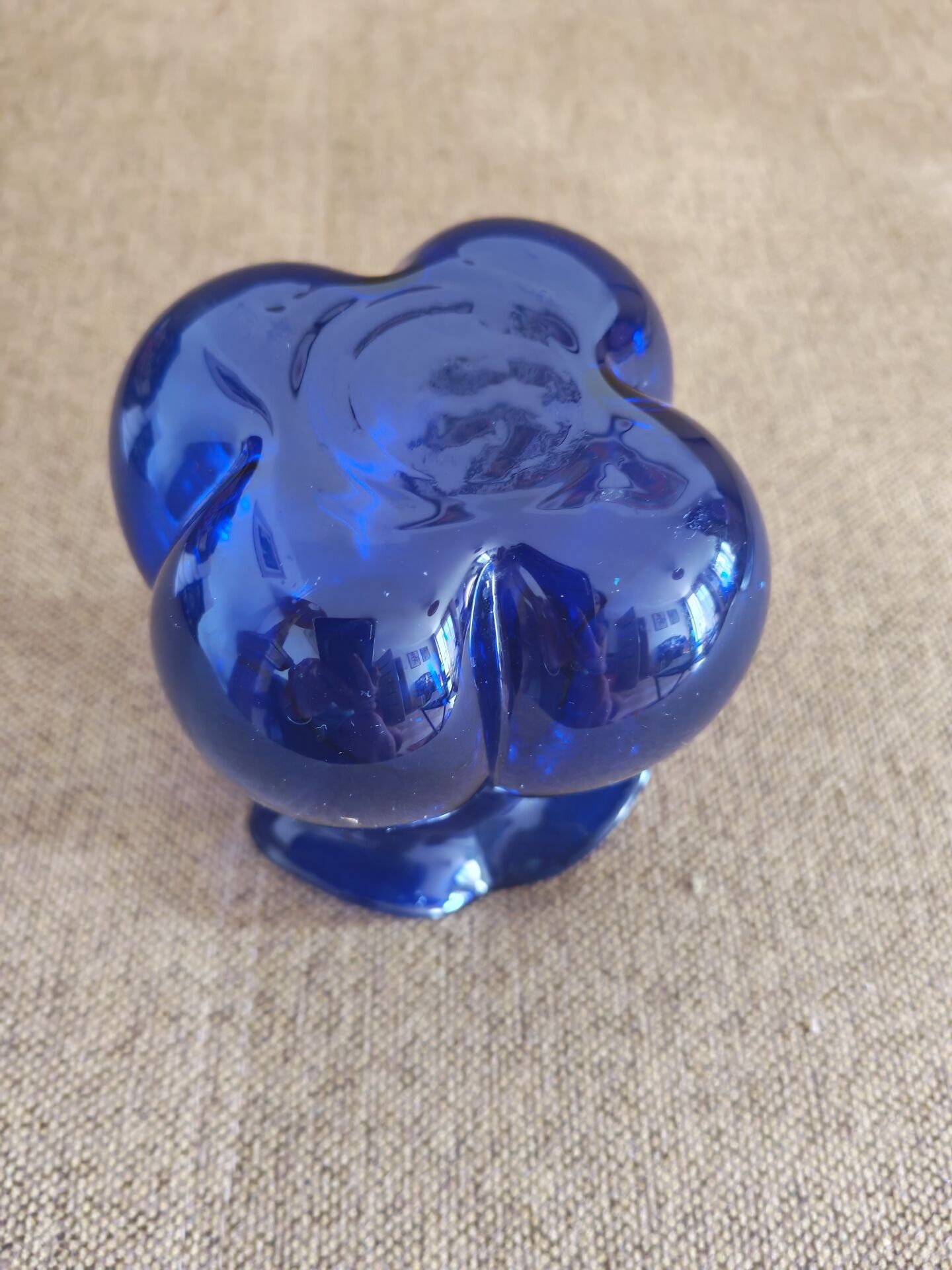 Small cobalt blue Scandinavian round vase
