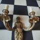 Pair of gilt bronze caryatid sconces